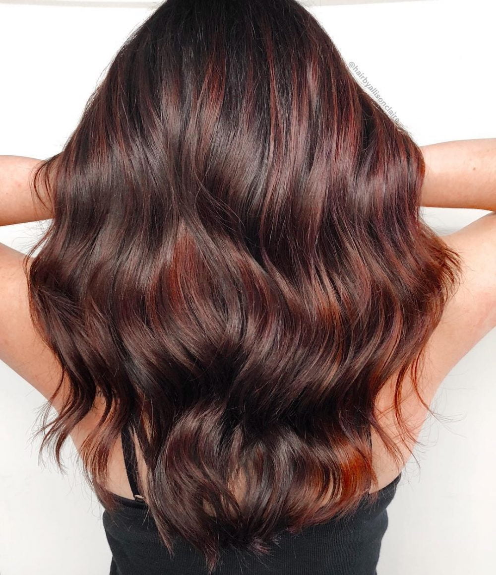 brown cherry hair color highlights ideas