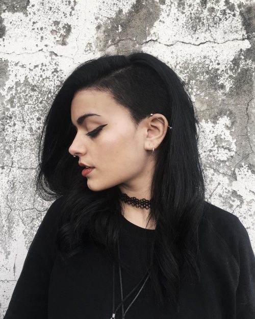 14 edgy long hair with shaved sides for women